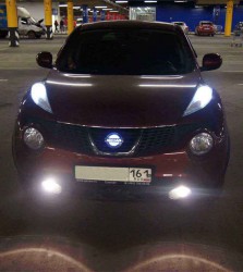 3d светящийся логотип NISSAN белого цвета вперед